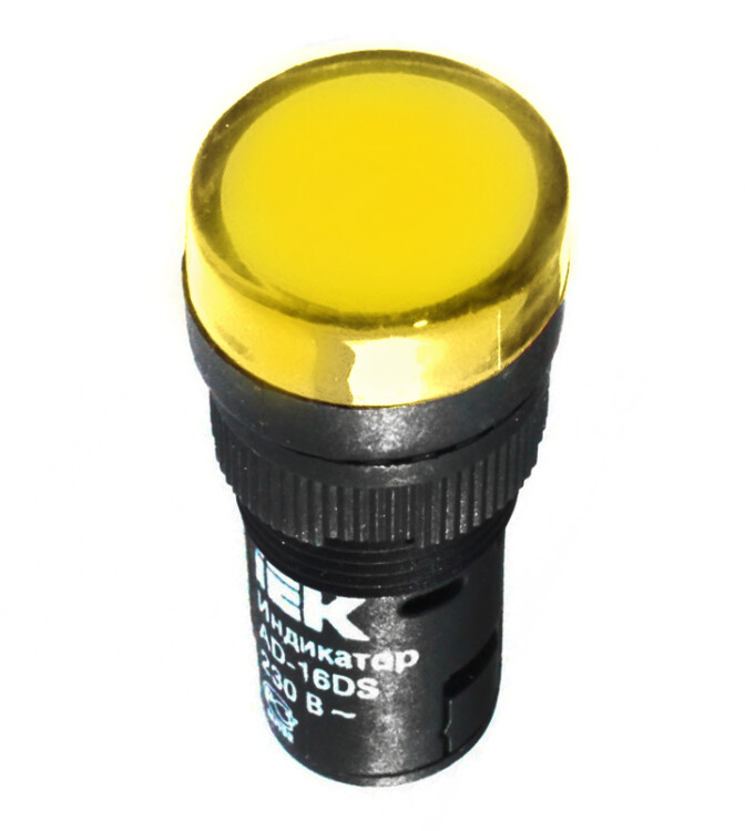 Лампа AD16DS LED-матрица d16мм желтый 36В АС/DC ИЭК