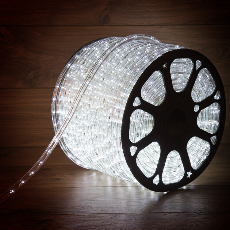Шнур (лента) LED круг.d13мм хол.-бел. (мод. резки 2м) 30LED/м постоян.свеч.(фиксинг) IP54 Neon-Night