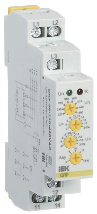 Реле контроля фаз ORF 06. 3-фаз. 10А 220-460 В AC IEK