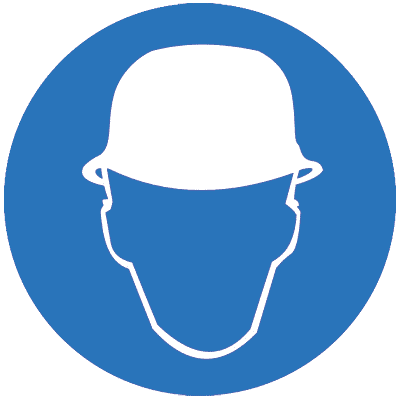 Знак M 02 "Работать в защитной каске (шлеме)" ф200 мм, пленка самоклеящаяся ГОСТ Р 12.4.026-2001 EKF