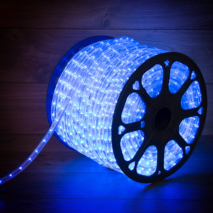 Шнур (лента) LED круг.d13мм. синий (мод. резки 1м) постоян.свеч.(фиксинг) Neon-Night