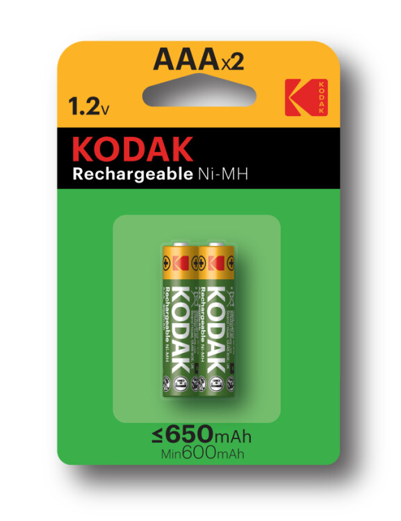 Аккумулятор никель-металлгидридный AAA 650 мА/ч. 1,2В(уп.=2 шт.) Kodak