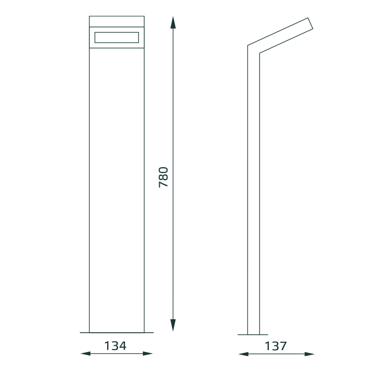 Светильник садово-парковый Gauss LED Electra столб, 10W, 600Lm, 4000K, 134x137x780mm, 170-240V / 50H