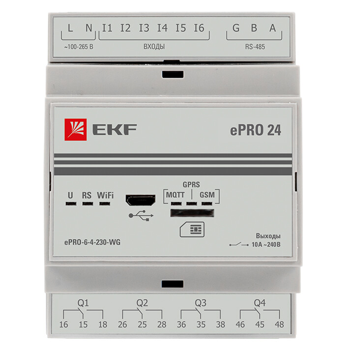 Контроллер базовый ePRO удаленного управления 6вх\4вых 230В WiFi GSM EKF PROxima