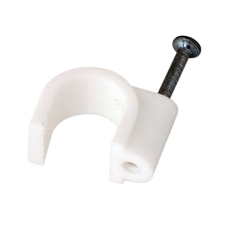 Скоба пластиковая с гвоздем для круглого кабеля 12мм (уп.=50шт.) Rexant