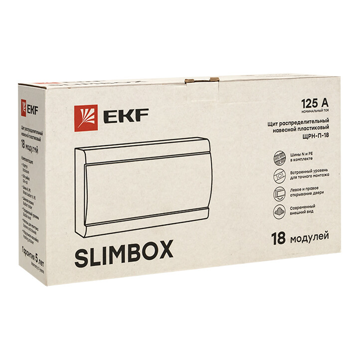 Щит распред. навесной ЩРН-П-18 "SlimBox" белая дверца IP41 EKF PROxima