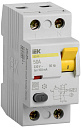 Устр-во защит. откл. (УЗО, ВДТ) 2-пол. (2P)  50А 100мА тип AC ВД1-63 IEK-Устройства защитного отключения (УЗО) - купить по низкой цене в интернет-магазине, характеристики, отзывы | АВС-электро