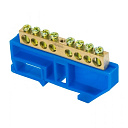 Шина "0" N (6х9мм) 8 отверстий латунь синий изолятор на DIN-рейку EKF PROxima-Шины заземления, нулевые - купить по низкой цене в интернет-магазине, характеристики, отзывы | АВС-электро