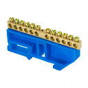 Шина "0" N (6х9мм) 12 отверстий латунь синий изолятор на DIN-рейку EKF PROxima-Шины заземления, нулевые - купить по низкой цене в интернет-магазине, характеристики, отзывы | АВС-электро