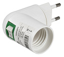 Переходник вилка 220В-патрон Е27 пластик белый IEK-Патроны для ламп - купить по низкой цене в интернет-магазине, характеристики, отзывы | АВС-электро